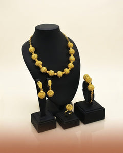 African Gold Bead Jewelry - Grand Wedding Set in Gold
