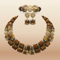 Nigerian Luxury Coral Wedding Beads - Statement in Brown 1