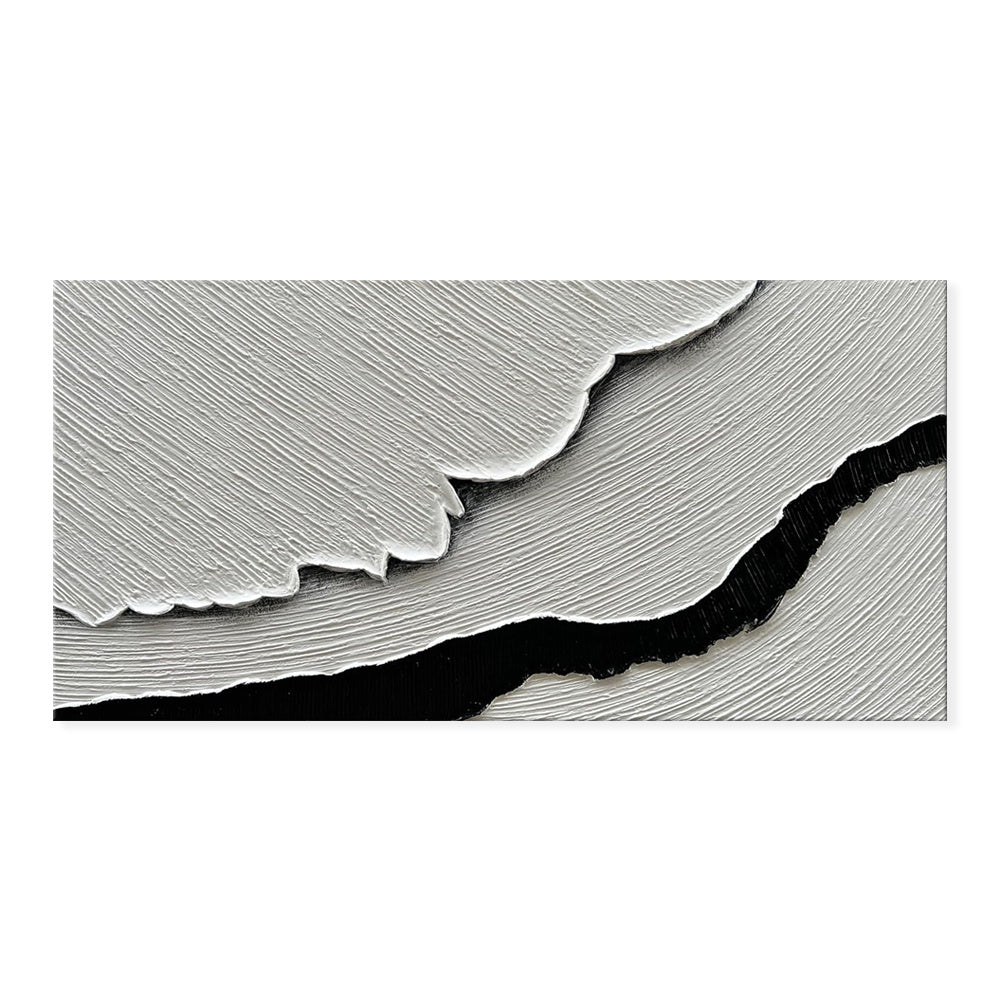 Black White Sea Waves Abstract Paintings Bedroom Decor