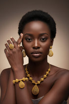 African Gold Bead Jewelry - Grand Wedding Set