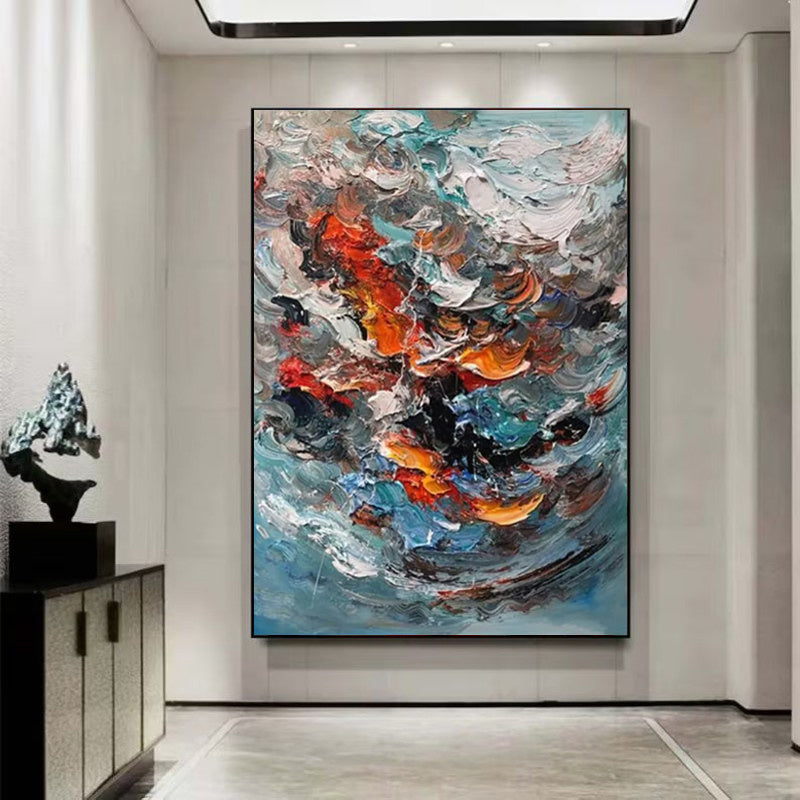 Large Colorful 3D Texture Handmade Oil Painting Original Abstract For Living Room