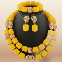 Dubai African Bead Jewelry Set - Gold Wedding - view 2