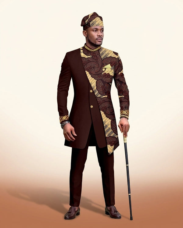 African Batik Print Suit - Men's Wedding 2-Piece - view 3