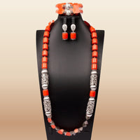 Traditional Nigerian Coral Beads - Grand Bridal in Coral 27