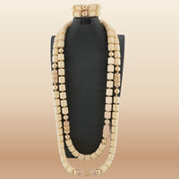 African Bead Jewelry Set - Statement Accessory in Ivory 4