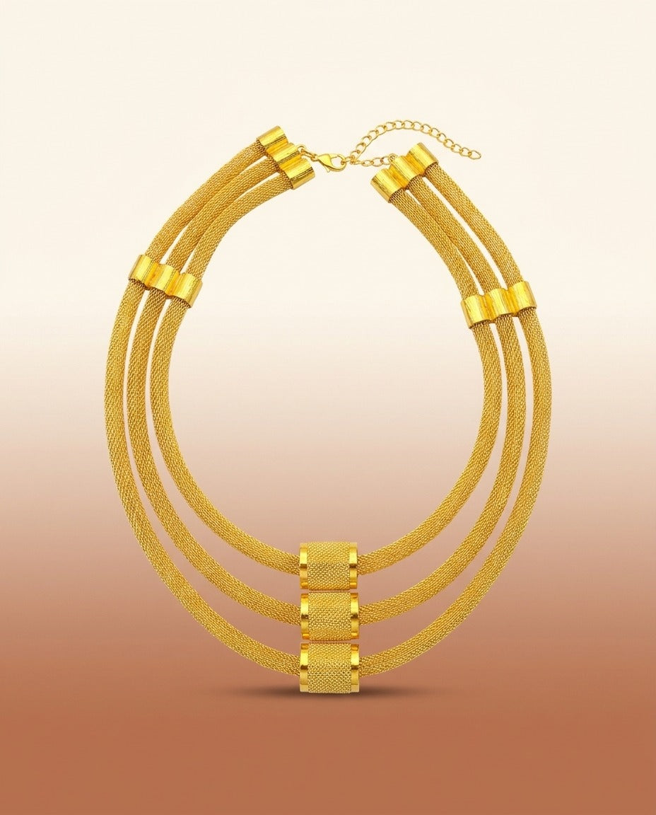 Ethiopian Gold-Plated Jewelry Set - Multi-Layer