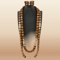 Dubai African Bead Jewelry Set - Gold Wedding in Brown