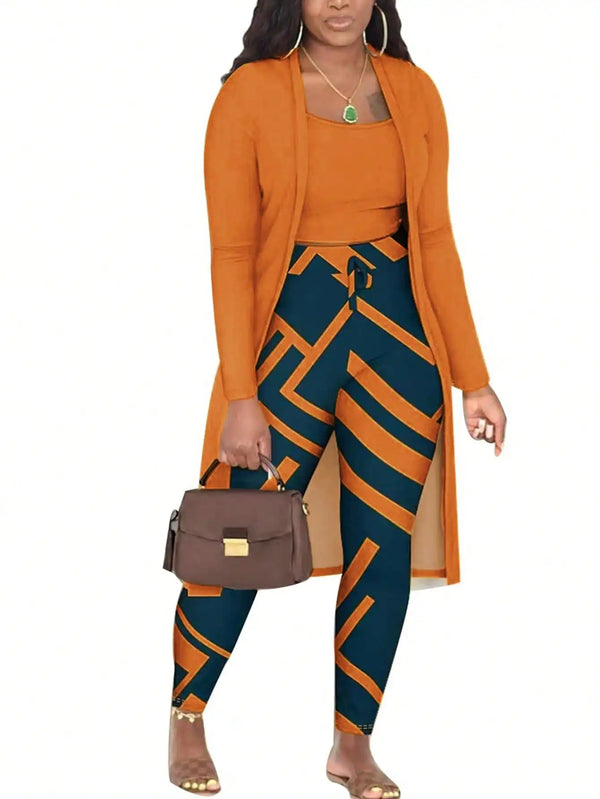 Ribbed 3-Piece Lounge Set - Front View | ARINZE