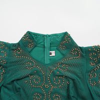 Green Sequin Evening Gown