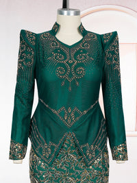 Green Sequin Evening Gown