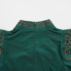 Green Sequin Evening Gown