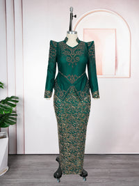 Green Sequin Evening Gown