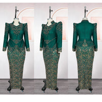 Green Sequin Evening Gown