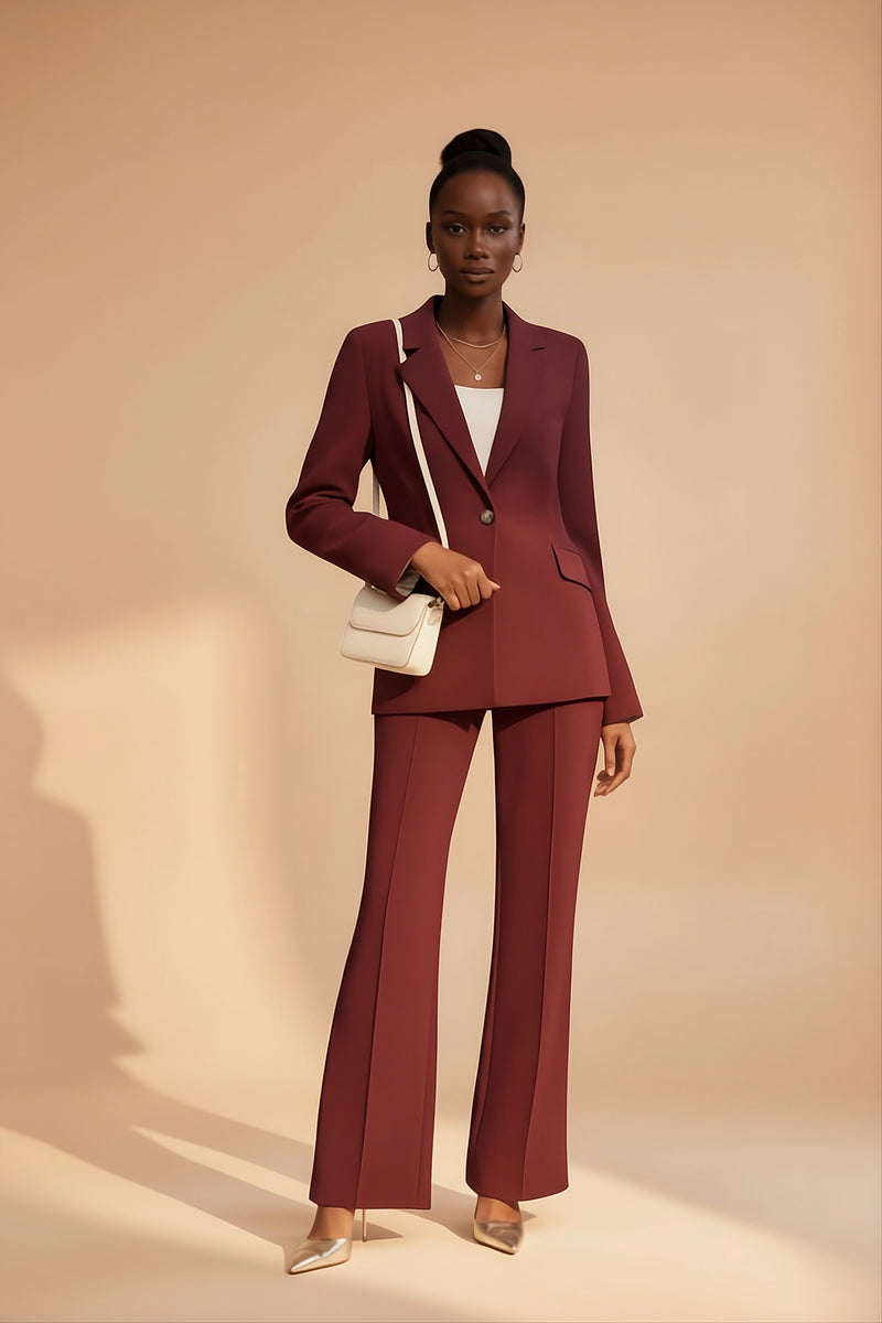 Women's Suit Set - Peak Lapel Blazer & Trousers