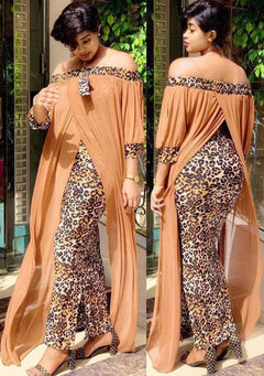 Leopard Print Dashiki Dress