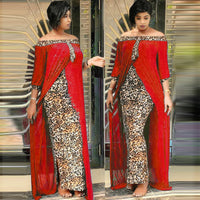 Leopard Print Dashiki Dress
