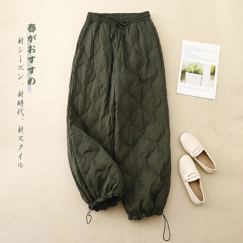 Women Winter Warm Down Cotton Pants
