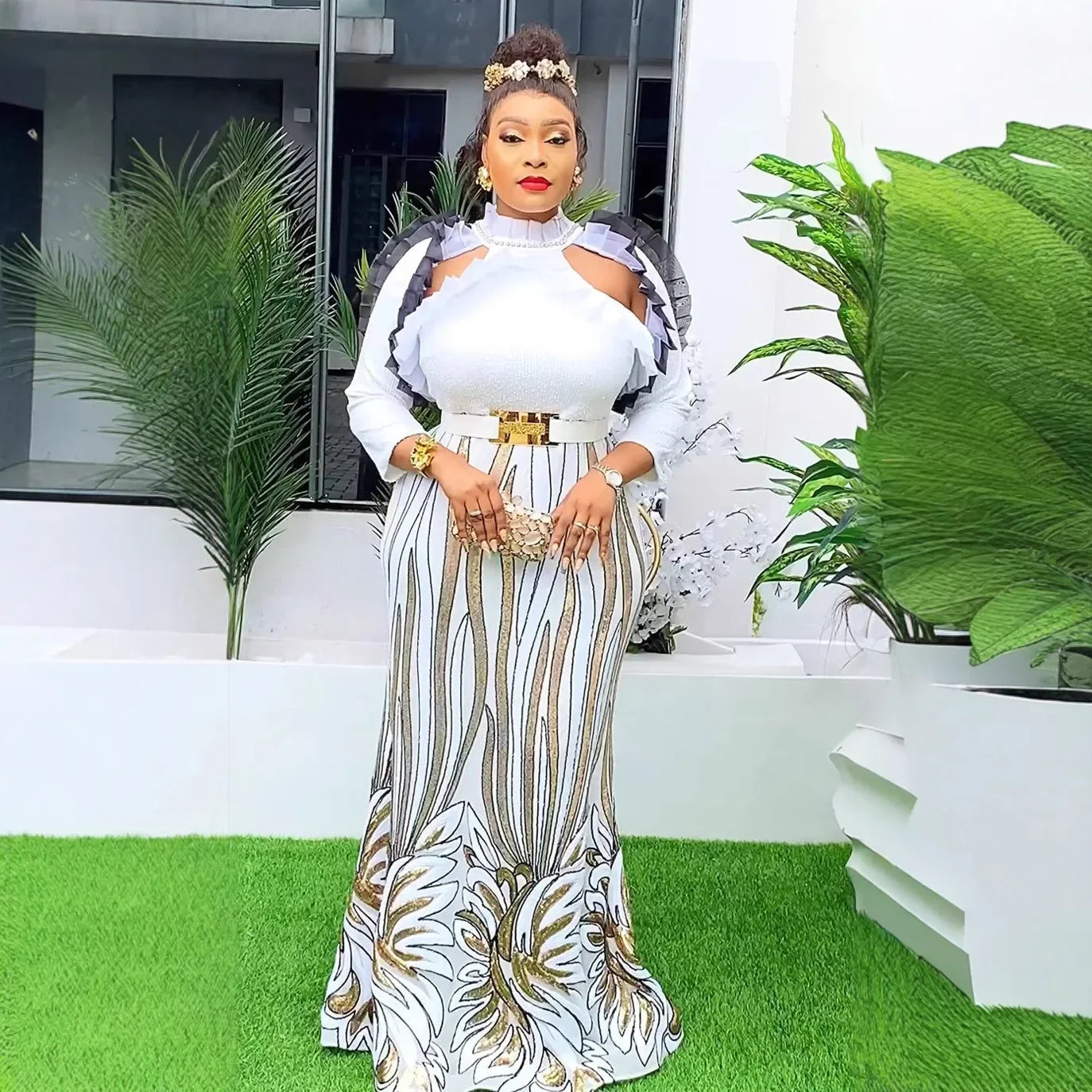 African Dresses for Women 2025 Evening Party Hot Drill Dress