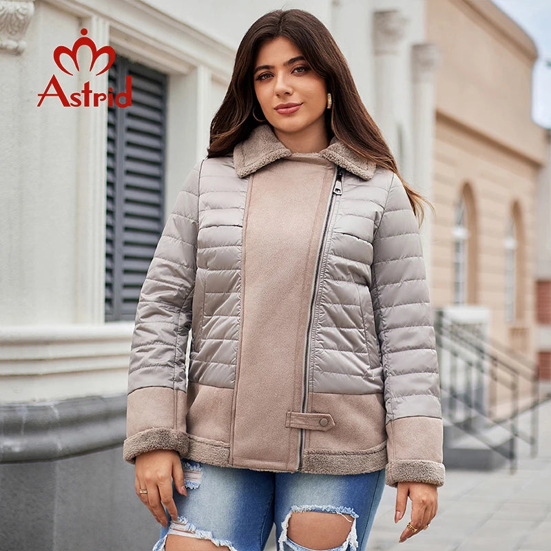 Women's Jacket Double-Faced Fur Spliced Design Hooded Warm Down Coats