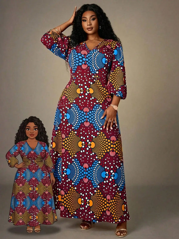 African Print Maxi Dress - Front View | ARINZE