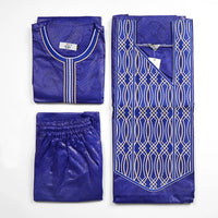 Men's Dashiki Robe Set – Embroidered 3-Piece