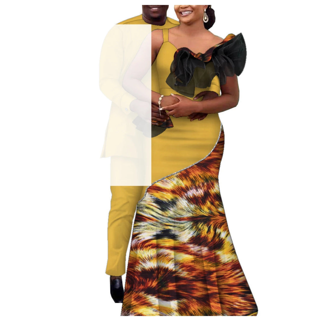 African Couple Clothes African Strap Dresses