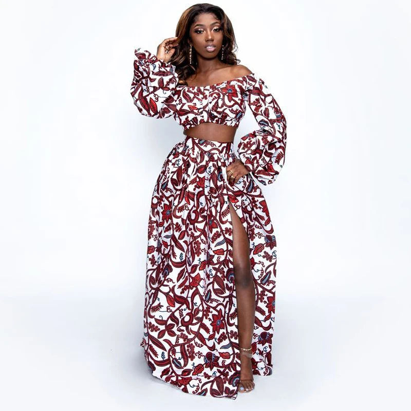 African Dresses for Women Autumn 2-piece Set