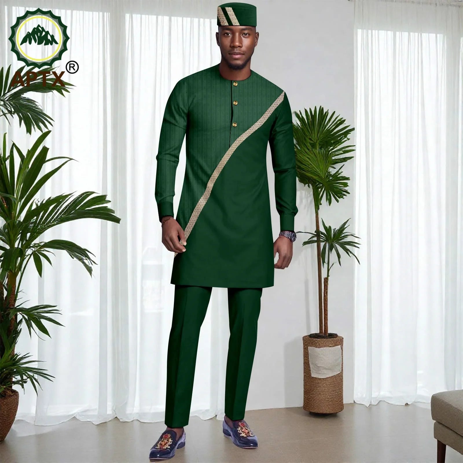 Muslim Mens Robe African Clothing For man 2-piece Sets Suit