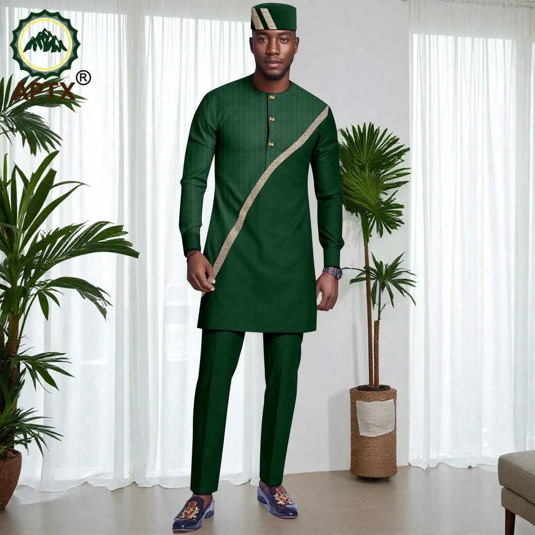 Muslim Mens Robe African Clothing For man 2-piece Sets Suit
