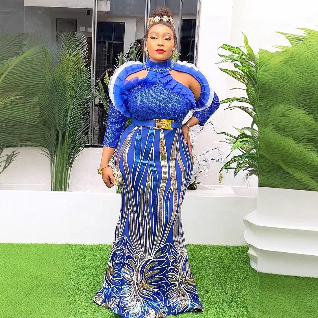 African Dresses for Women 2025 Evening Party Hot Drill Dress