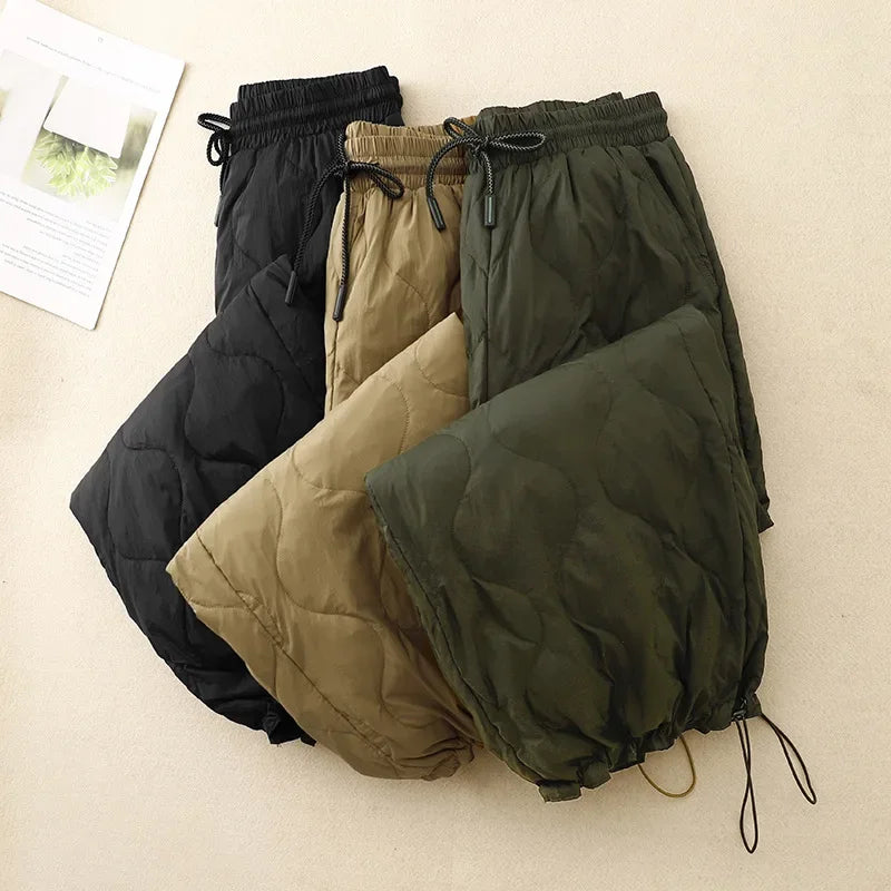 Women Winter Warm Down Cotton Pants