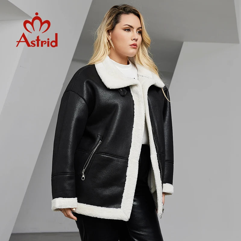 Plus Size Down Jackets Integrated Thickened Fleece Plush Fur Coat Women