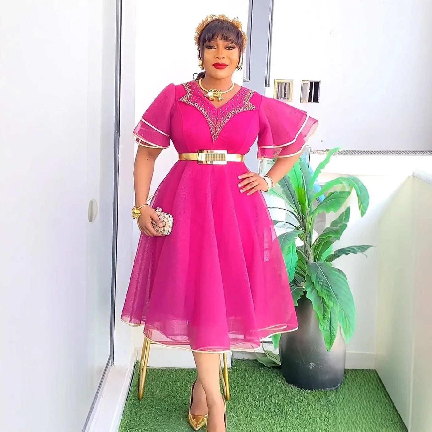 African Dresses for Women 2025 Evening Party Hot Drill Dress