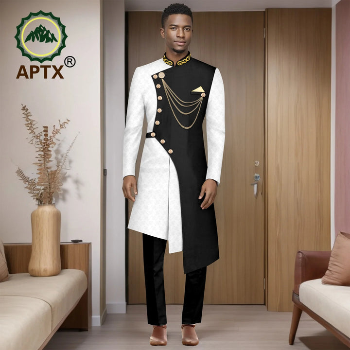 African Suits for Men 2025 Fashion New Two-piece (top + Pants) Men's Set