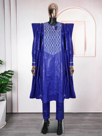 Men's Dashiki Robe Set – Embroidered 3-Piece