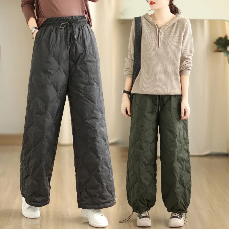Women Winter Warm Down Cotton Pants