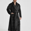 Male Lapel Coral Velvet Bathrobe Nightgown Lounge Homewear