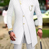 Men`s Suit Double Breasted Slim Fit Embroidery Chain Blazer and Pants Set