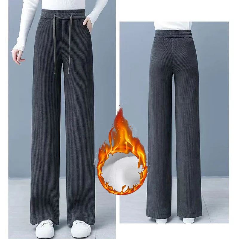 Winter Women Chic High Waisted Pants