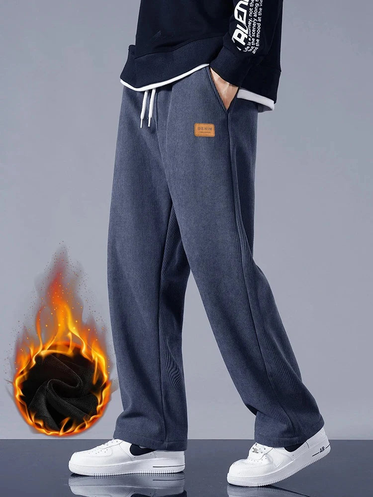 Winter Thick Warm Corduroy Sweatpants Men