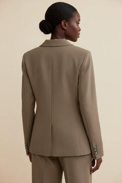 Women's Suit Set — Peak Lapel Blazer & Trousers - Detail View | ARINZE