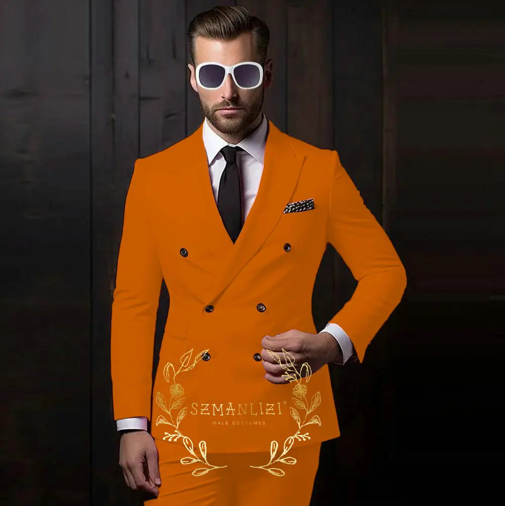 Latest Design Casual Men's Suit Beige Jacket Pants