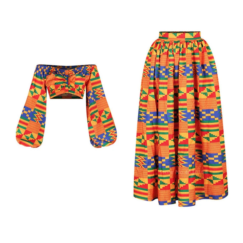 African Dresses for Women Autumn 2-piece Set