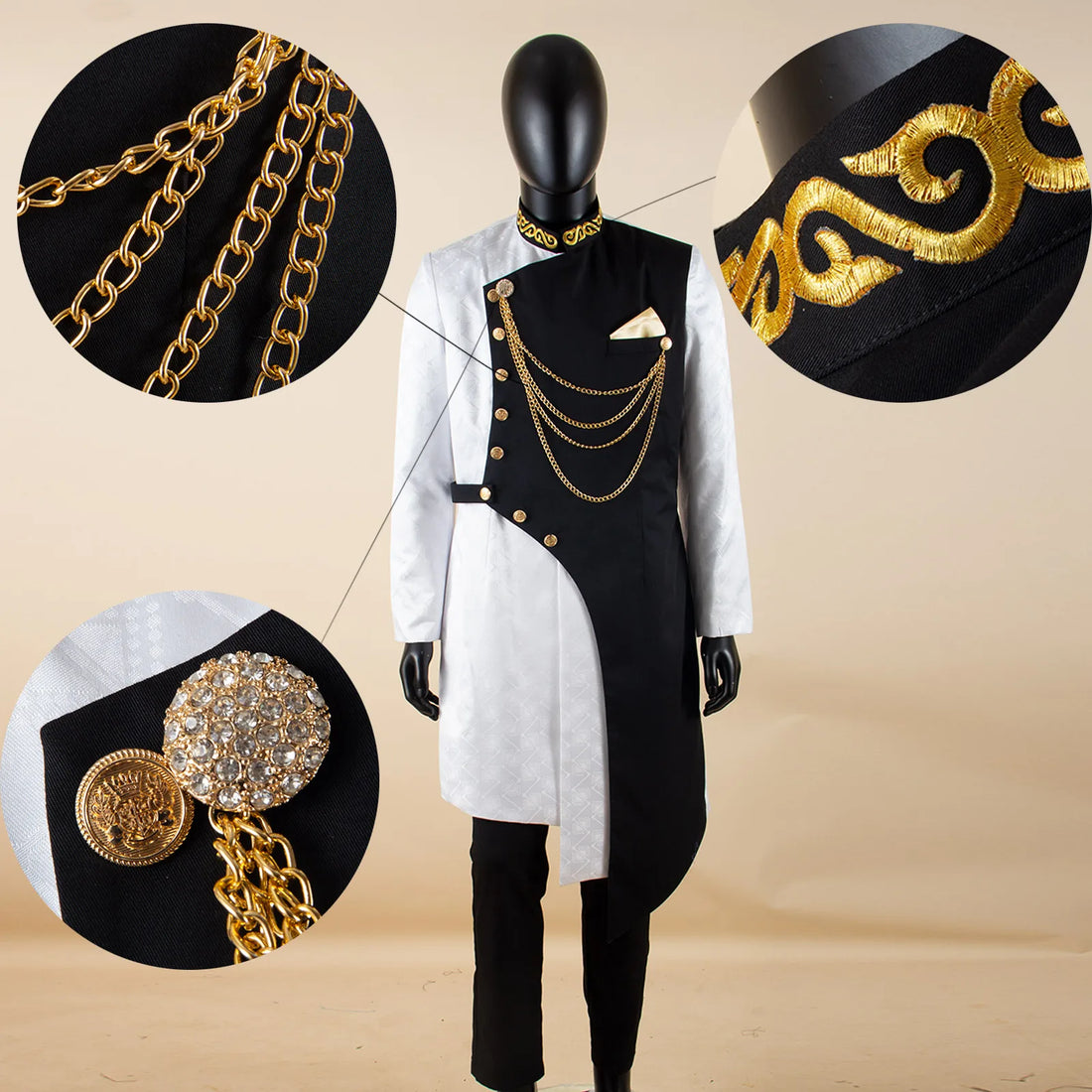 African Suits for Men 2025 Fashion New Two-piece (top + Pants) Men's Set