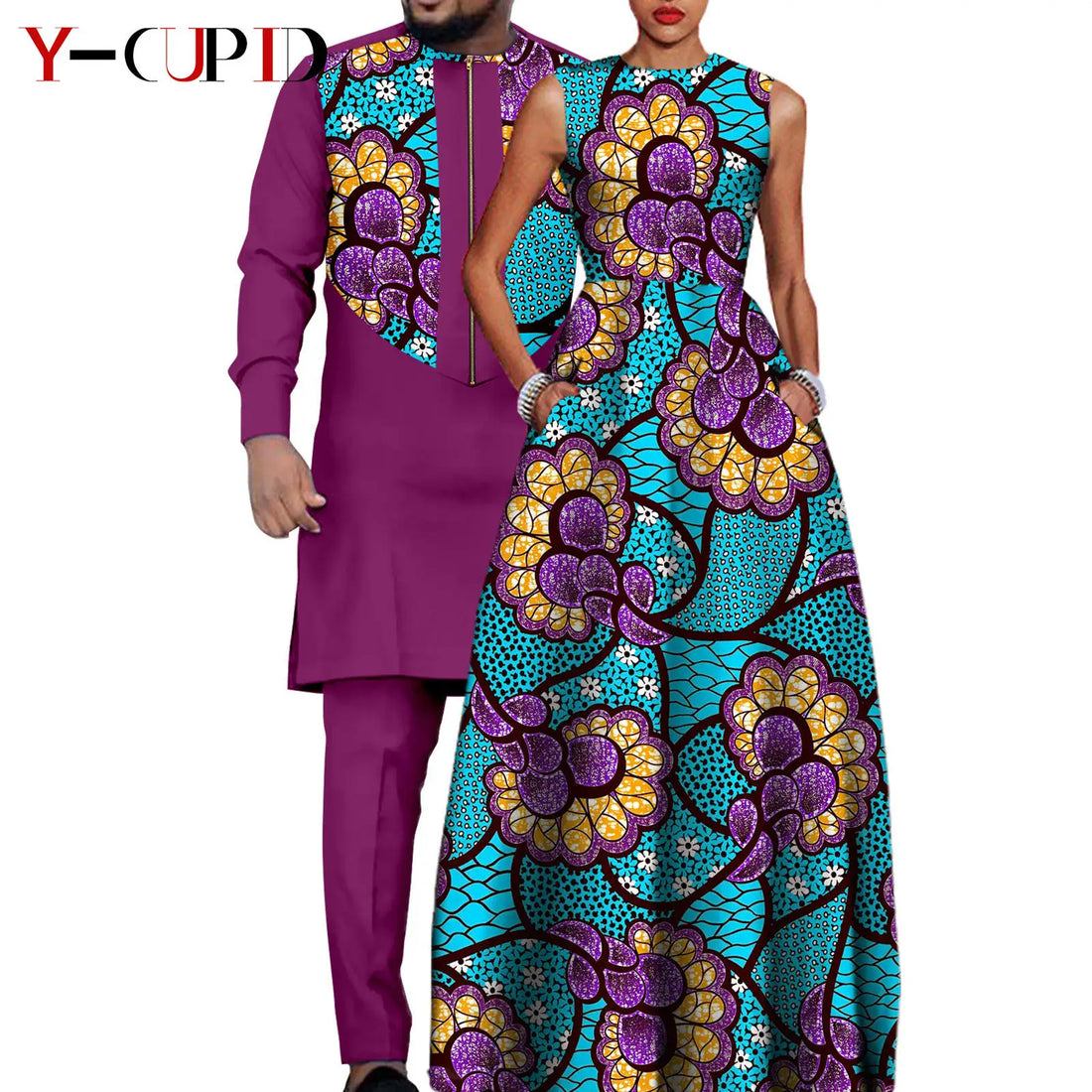 African Dresses for Women Matching Couple Outfits