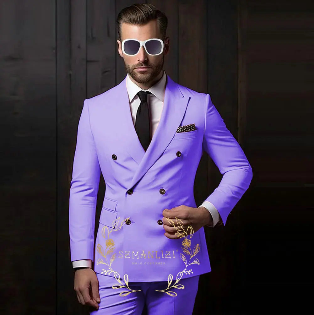 Latest Design Casual Men's Suit Beige Jacket Pants