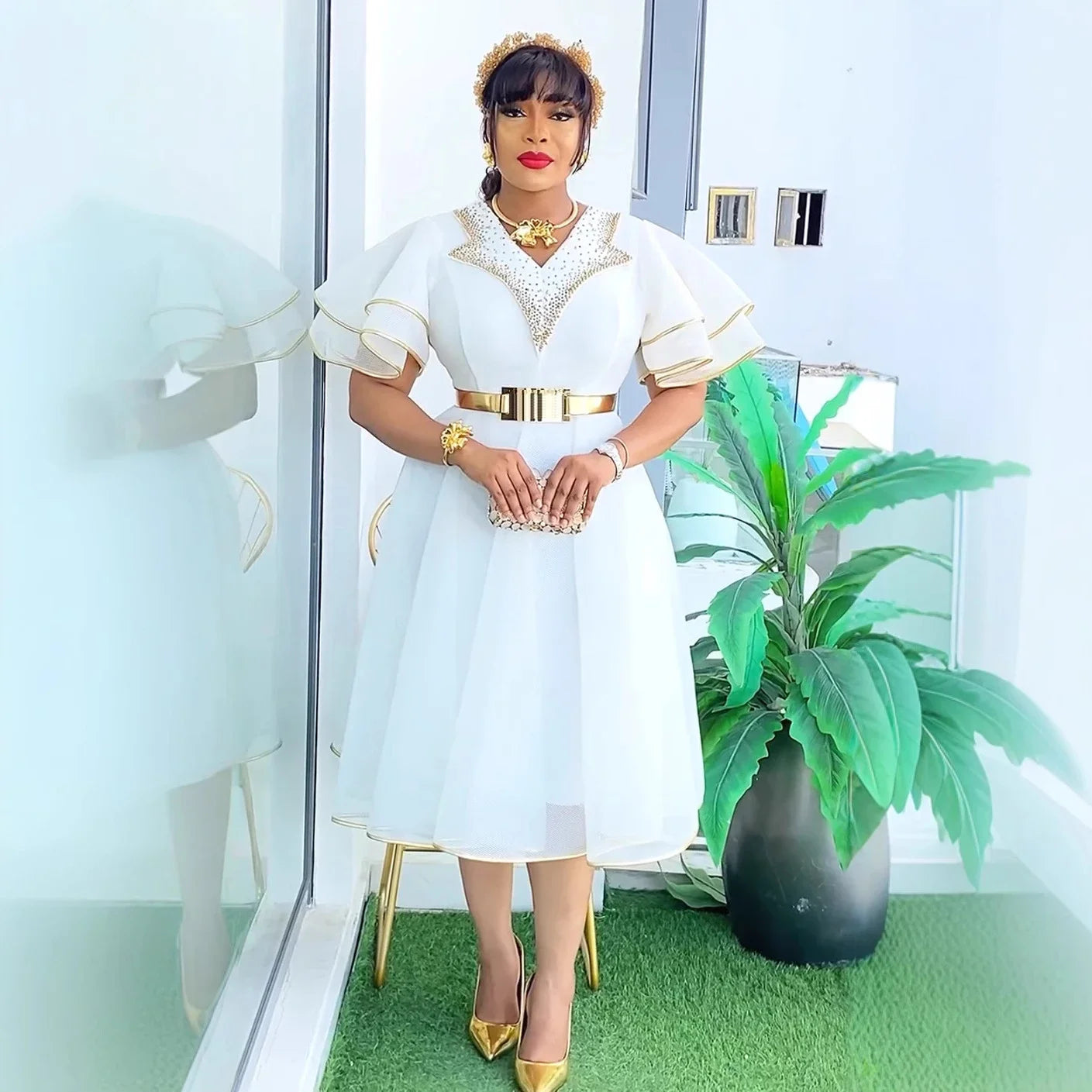 African Dresses for Women 2025 Evening Party Hot Drill Dress