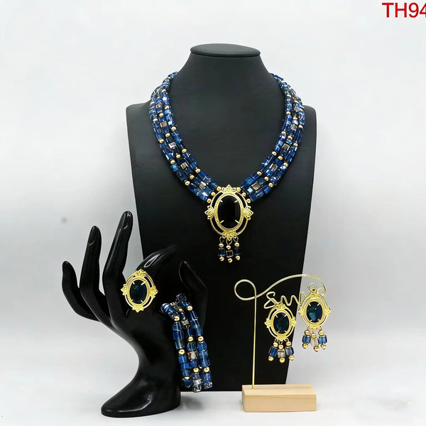 Coral Bead Jewelry Set - Detail View | ARINZE