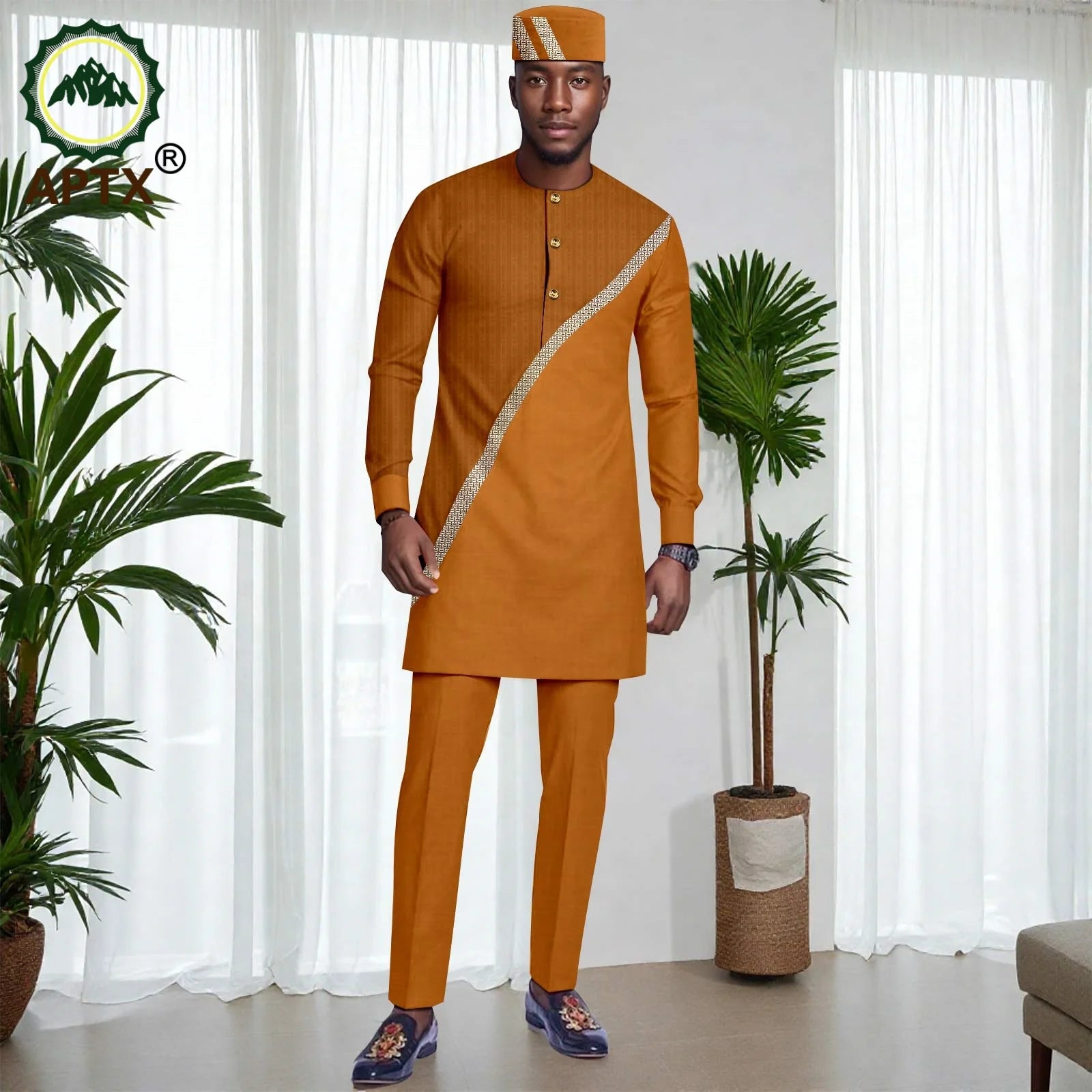 Muslim Mens Robe African Clothing For man 2-piece Sets Suit