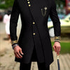 Men`s Suit Double Breasted Slim Fit Embroidery Chain Blazer and Pants Set